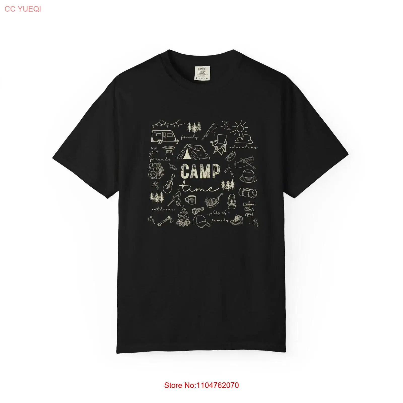 Outdoor Adventure Wear - เสื้อยืดลายแคมป์ปิ้ง ลายวาดเล่น แคมป์ไฟ กิจกรรมกลางแจ้ง เดินป่า ผจญภัย