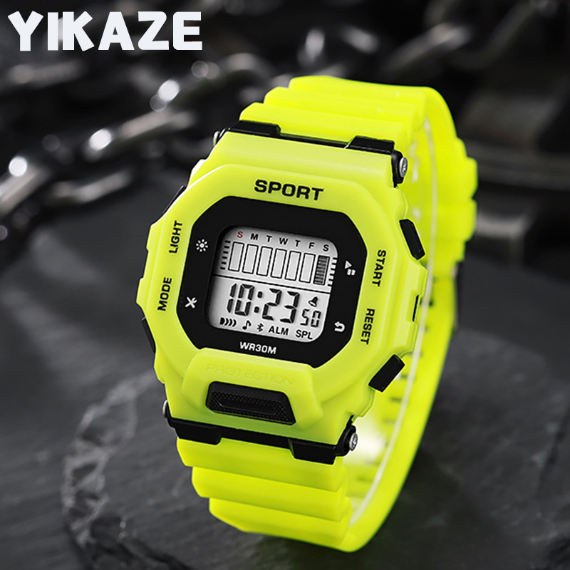 Outdoor Adventure Watches - YIKAZE ผู้ชายกีฬานาฬิกากันน้ํา LED นาฬิกาดิจิตอลนักเรียนผจญภัยกลางแจ้งแนวโน้มมัลติฟังก์ชั่นาฬิกาอิเล็กทรอนิกส์ของขวัญ