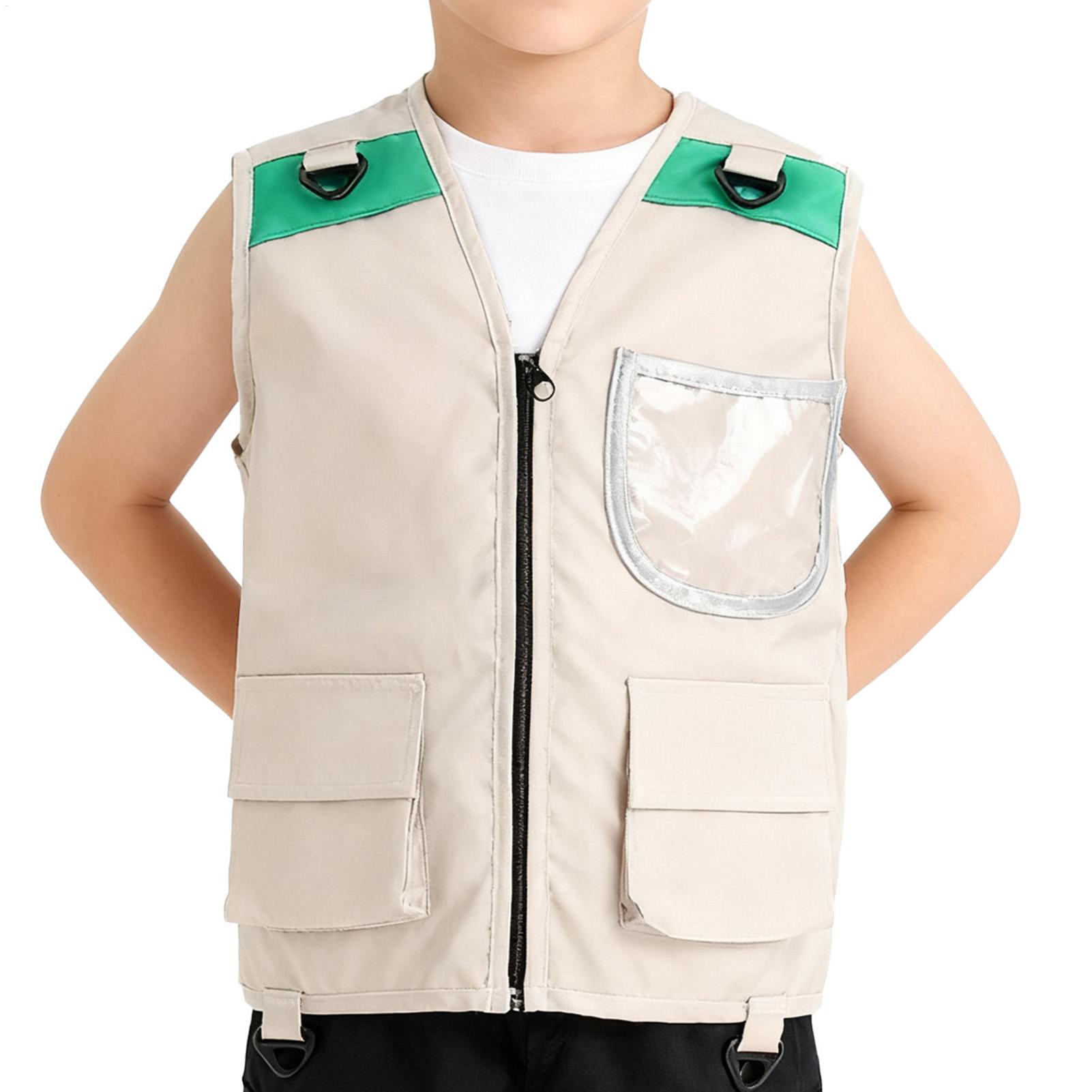 Outdoor Adventure Kit - ชุดเสื้อกั๊กนักสำรวจสำหรับเด็ก ชุดเสื้อกั๊กซาฟารีสำหรับเด็กผู้ชาย ชุดอุปกรณ์ผจญภัยกลางแจ้งสำหรับเด็กเล็ก ชุดแต่งกายสำหรับเล่นบทบาทสมมติ