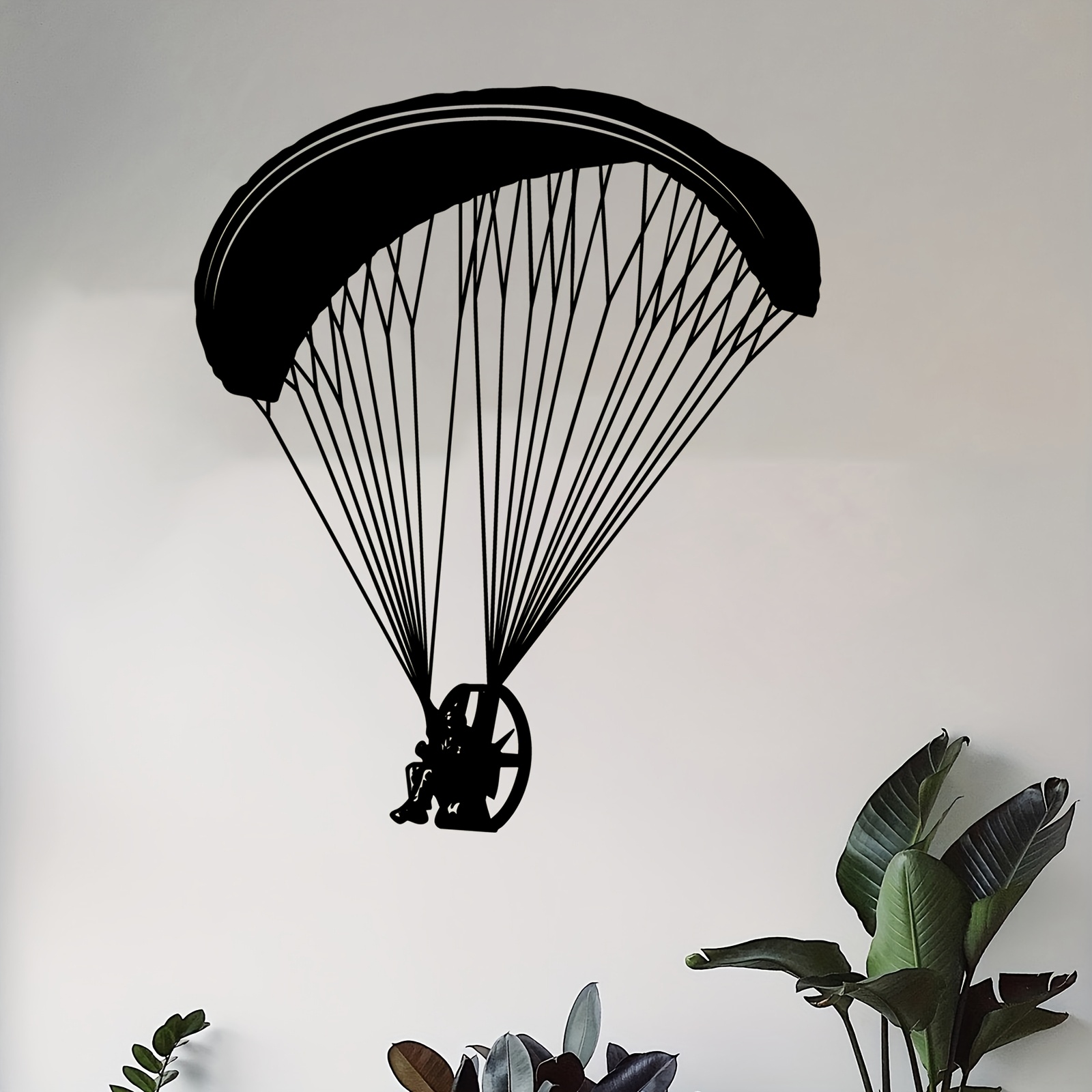 Outdoor Adventure Brands - งานศิลปะติดผนังโลหะรูปนักกระโดดร่ม ภาพวาดตกแต่งผนังสีสันสดใส ของขวัญสำหรับผู้รักการผจญภัย ตกแต่งภายนอกบ้าน รูปปั้นฤดูร้อน