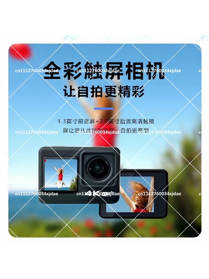 Outdoor Adventure Video - กล้องแอคชั่น 4K 60FPS พร้อมหน้าจอคู่ กล้องกีฬากันน้ำสำหรับบันทึกวิดีโอการผจญภัยกลางแจ้ง