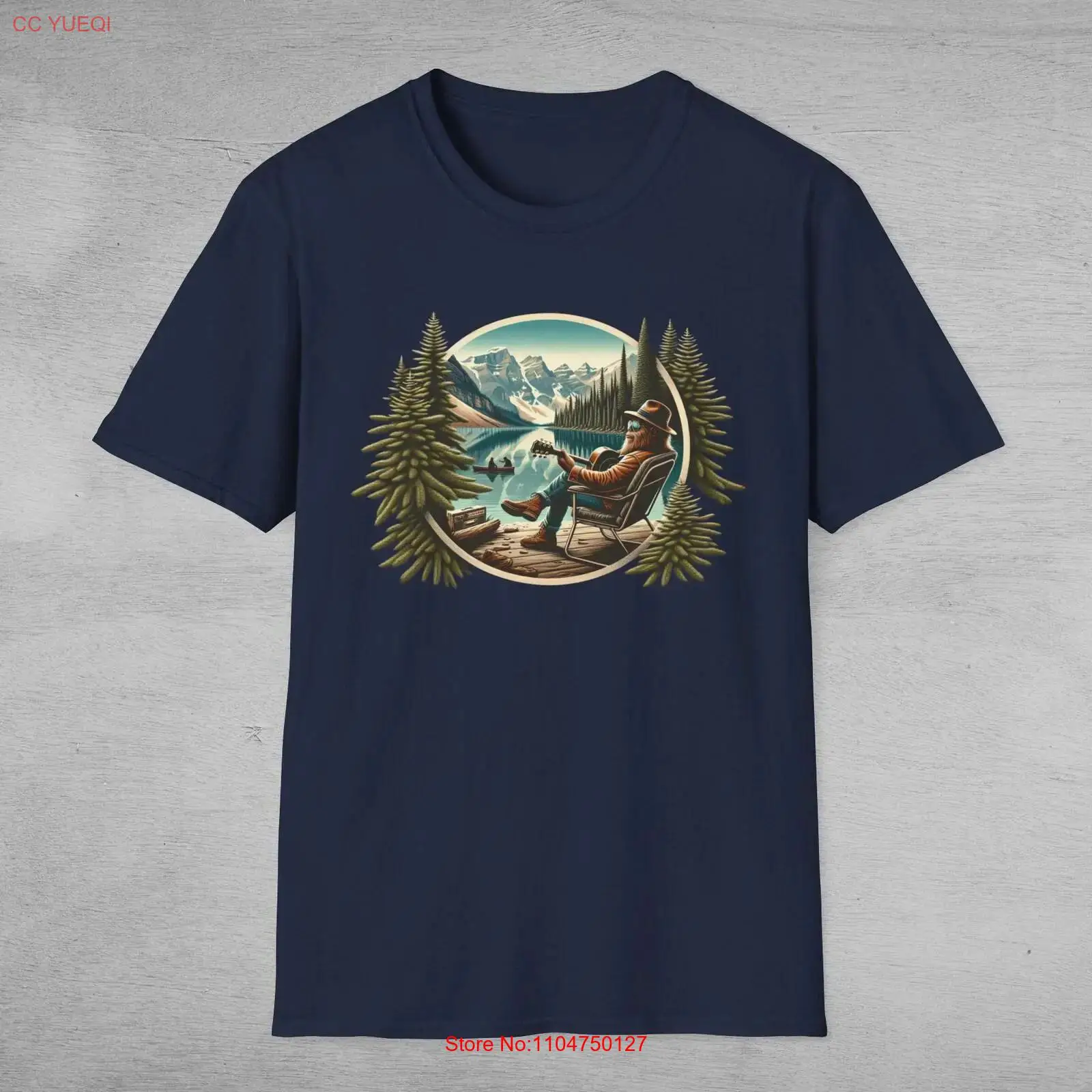 Outdoor Adventure At - เสื้อยืด Bigfoot at the Lake Sasquatch
