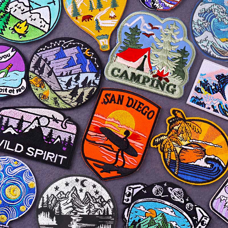 Outdoor Adventure Show - Wilderness แพทช์บนเสื้อผ้า Mountain เย็บปักถักร้อยธรรมชาติผจญภัยเหล็กบนแพทช์สำหรับเสื้อผ้า Travel Patch