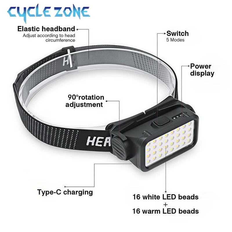 ไฟหน้าแบบชาร์จไฟได้พร้อมไฟ LED - Outdoor Adventure At บทวิจารณ์และราคา