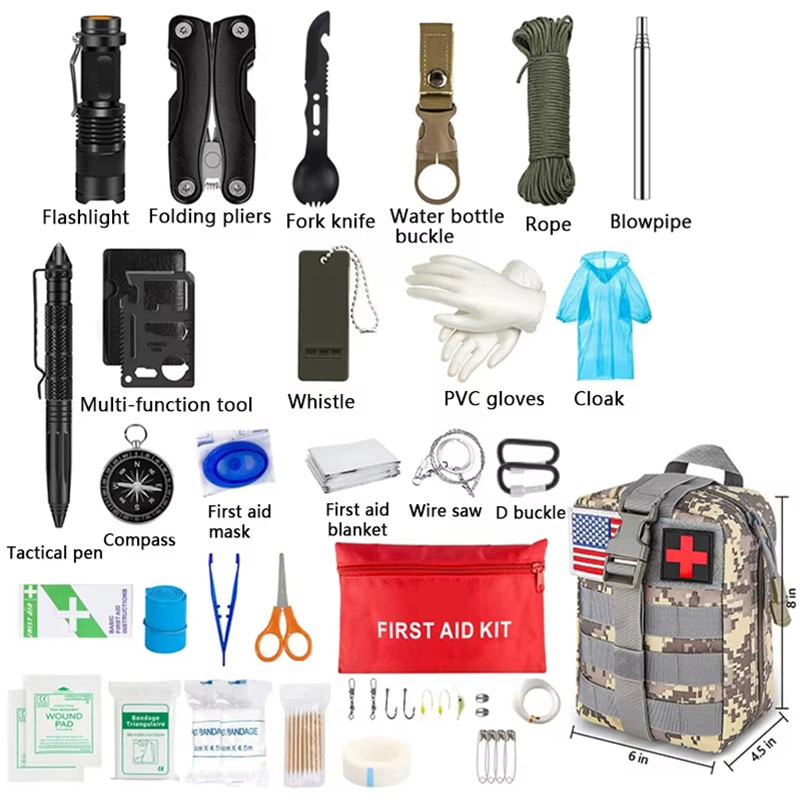 ทั้งชุดเอาชีวิตรอด kotak p3k ช - Outdoor Adventure Kit บทวิจารณ์และราคา