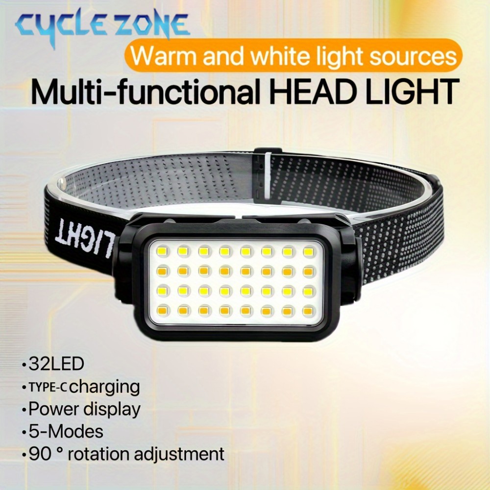 ไฟหน้าแบบชาร์จไฟได้พร้อม 32 LE - Outdoor Adventure At บทวิจารณ์และราคา