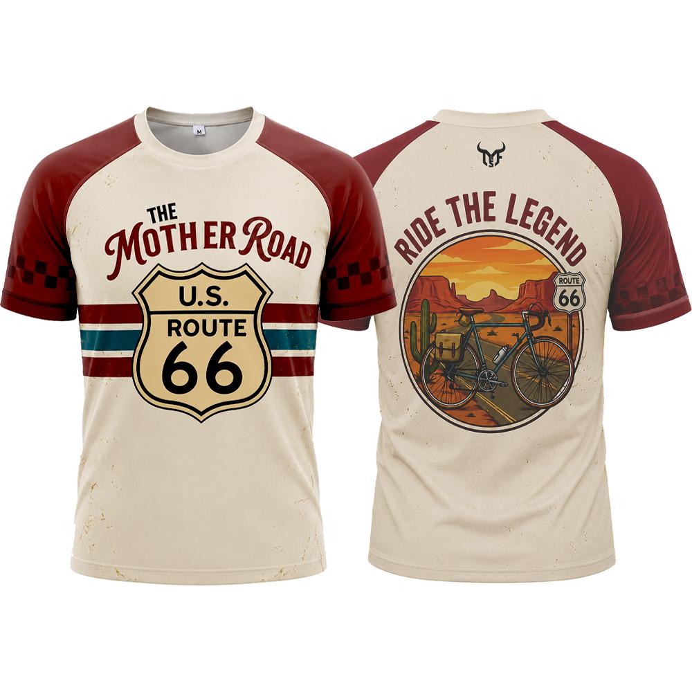 เสื้อยืดลาย Route 66 สไตล์วินเ - Outdoor Adventure Wear บทวิจารณ์และราคา