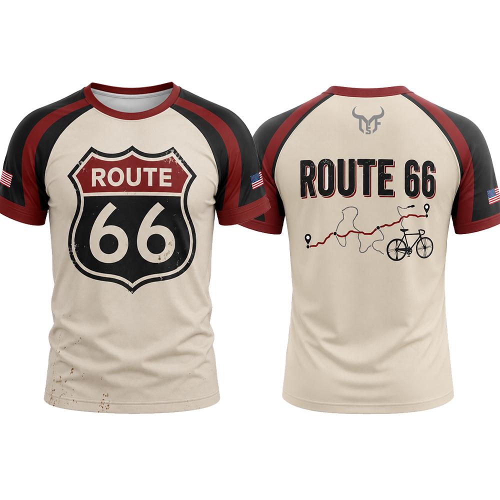 เสื้อยืดลาย Route 66 สไตล์วินเ - Outdoor Adventure Wear บทวิจารณ์และราคา