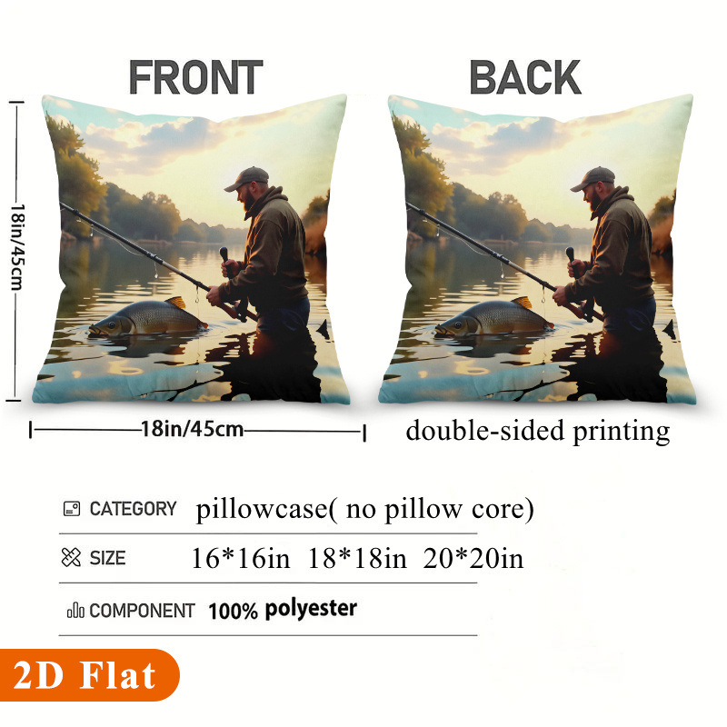 ปลอกหมอนอิงลายชายตกปลาตอนพระอา - Outdoor Adventure At บทวิจารณ์และราคา