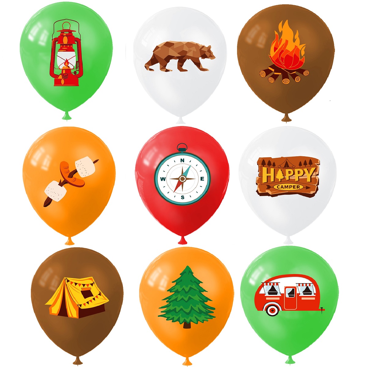 9 ชิ้น Happy Camping บอลลูน, ก - Outdoor Adventure Kit บทวิจารณ์และราคา