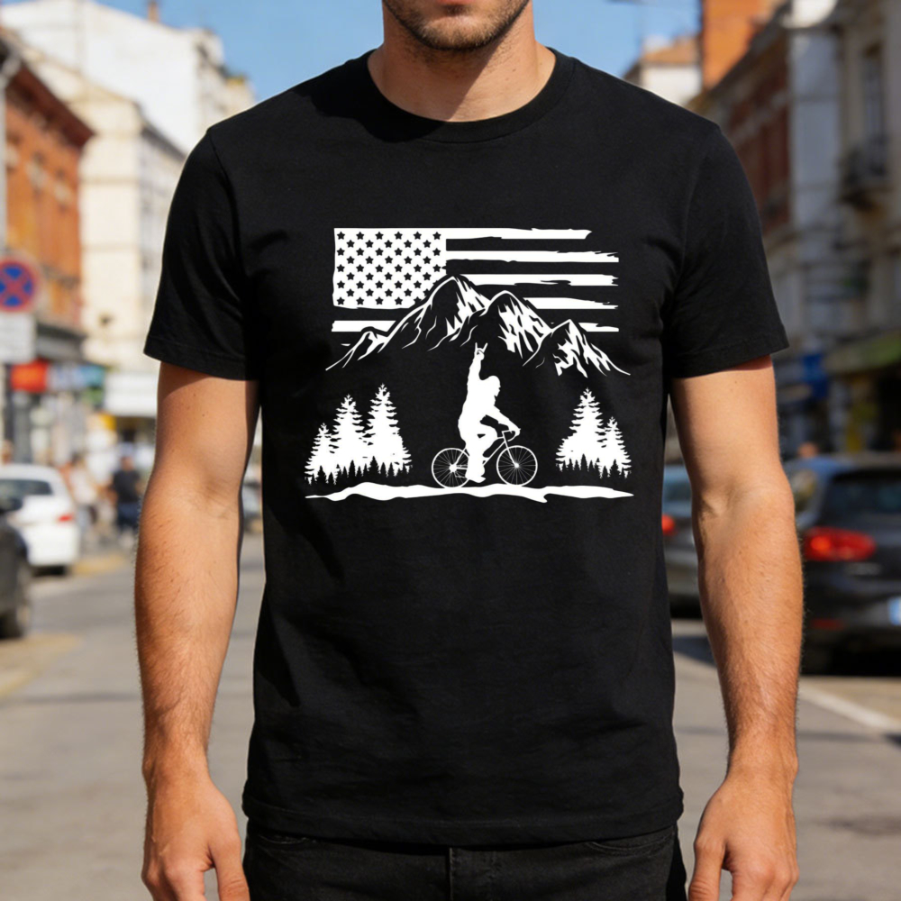 เสื้อยืดผู้ชายลายธงชาติสหรัฐฯ  - Outdoor Adventure Usa บทวิจารณ์และราคา